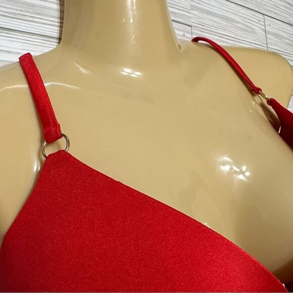 VICTORIA’S‎ SECRET PUSH-UP RING RACERBACK RED SWIMSUIT BIKINI TOP 36D NWT - Picture 6 of 10